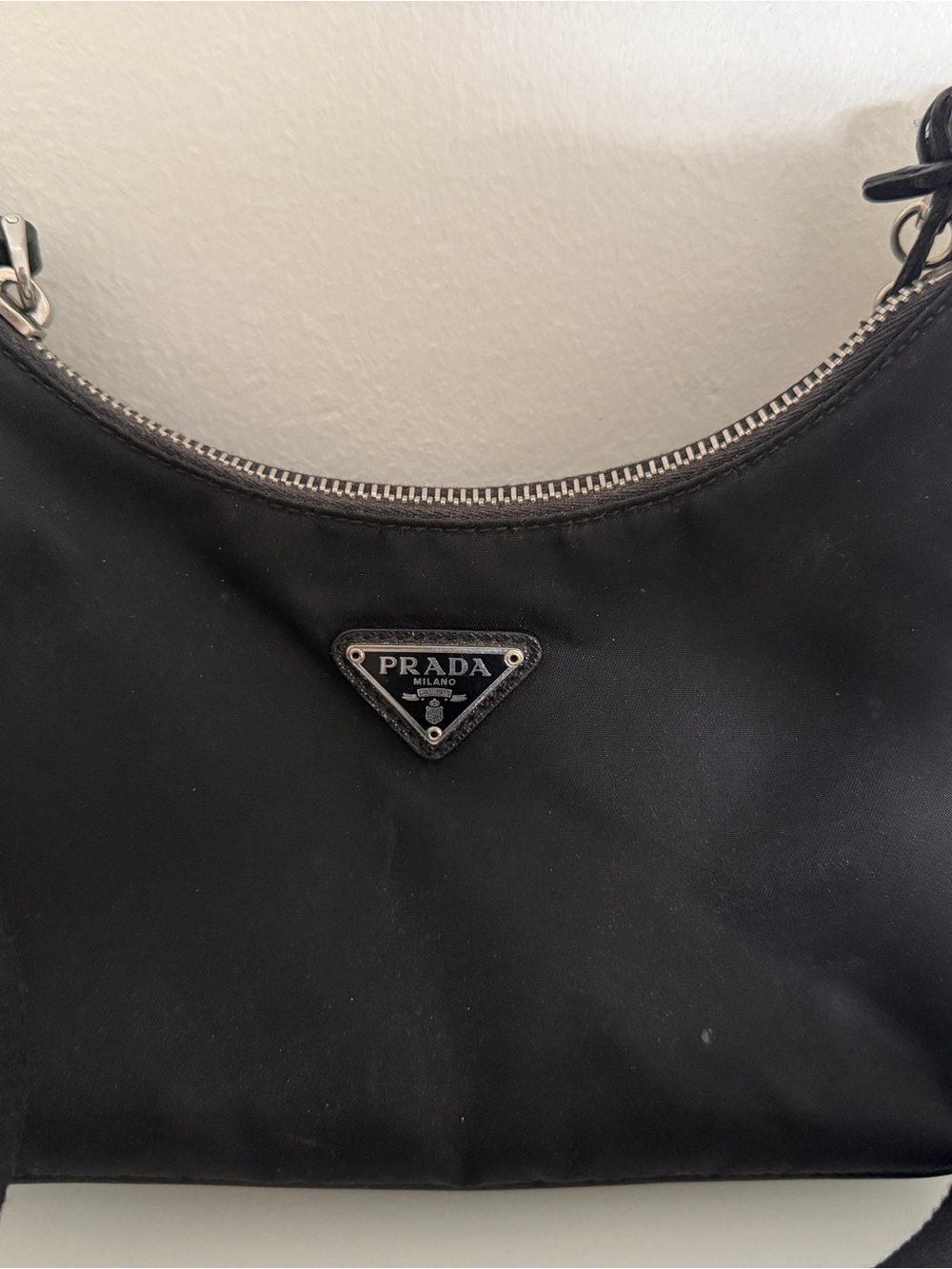 Prada Black Leather Crossbody with Silver-Tone Chain - Picture 6 of 6